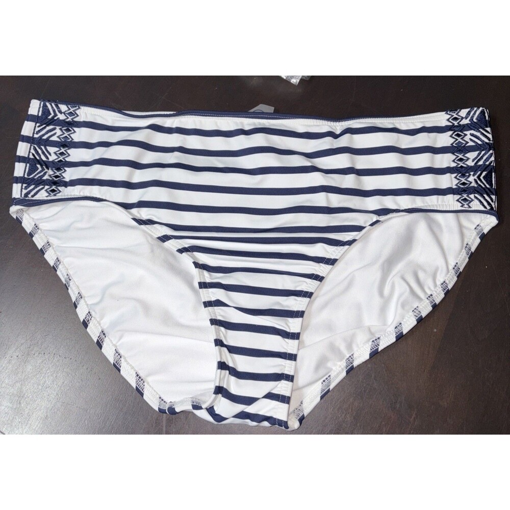 Lands Blue Striped Bikini Bottom 14 W